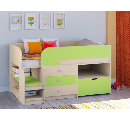 Кровать-чердак Астра-9.5 для детей 2-3 лет, спальное место 160х80 см
